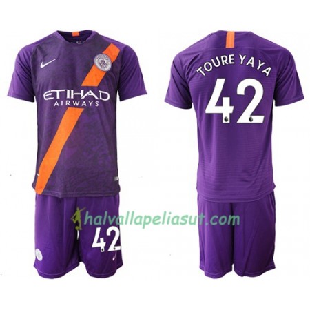 Jalkapallo Pelipaidat Manchester City Toure Yaya 42 Lasten 3 Paita 2018-2019 Lyhythihainen